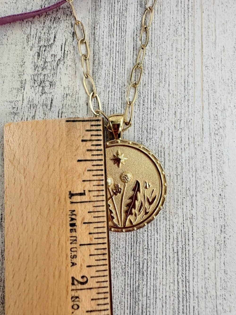Jane Win Wanderlust Flower Sun JW Coin Pendant Drawn Link Chain - Picture 3 of 14